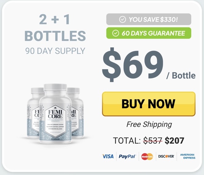 2 plus 1 Bottles, 90 Day Supply. You save $330, 60 days guarantee, $69 per bottle, free shipping, total $207.